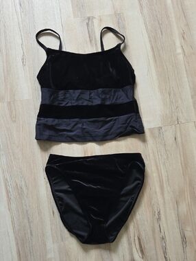 Classic Black Velvet Women's Swim Set